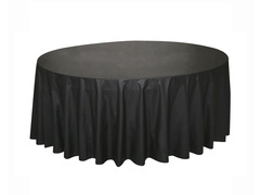 Okrągły obrus foliowy czarny - 213 cm - 1 szt.