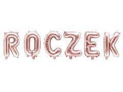 Zestaw balonów foliowych "Roczek" różowe złoto - 35 cm