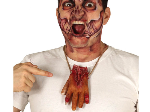 Naszyjnik z zakrwawioną dłonią - 1 szt.