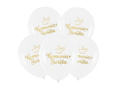 Balony lateksowe ze złotym napisem Komunia Święta - 30 cm - 5 szt.