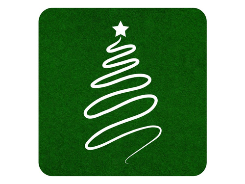 Podstawka kwadratowa pod kubek - Choinka - 10 cm - 4 szt.