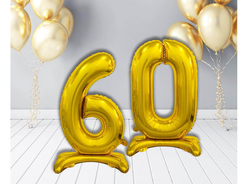 Zestaw balonów foliowych 60 złota - 74 cm