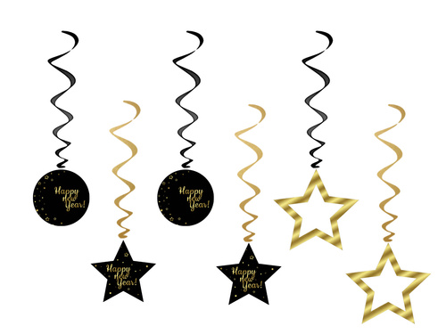 Zestaw dekoracji Happy New Year - 72 szt