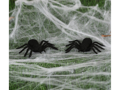Zestaw 2 plastikowych pająków - 10 cm