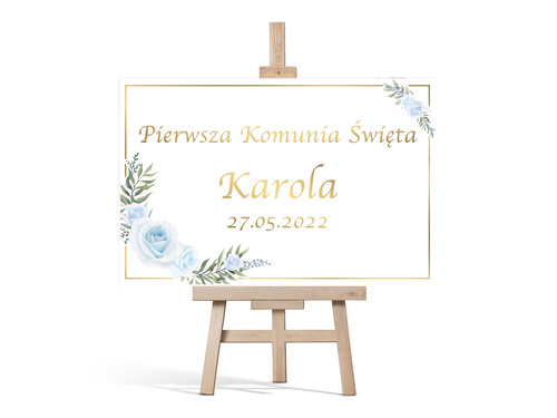 Plakat komunijny personalizowany - I Komunia Święta - 90x60 cm