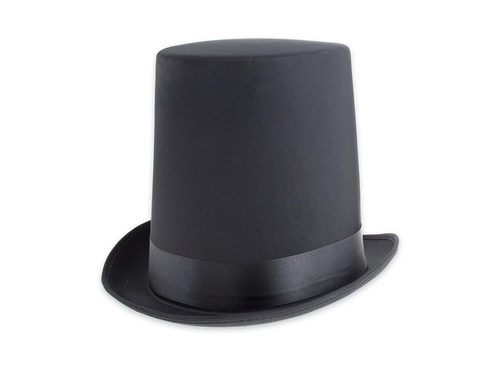 Kapelusz Cylinder czarny aksamitny - 1 szt.