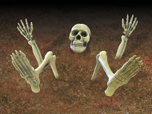 Zestaw dekoracji Szkielet w ogródku na Halloween