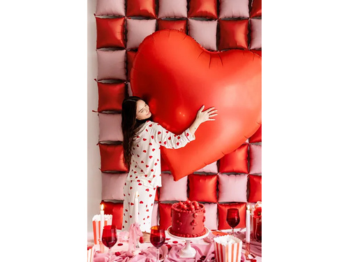 Balon foliowy Serce czerwone XXL - 136 x 129 cm - 1 szt.