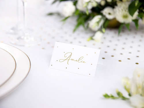 Wizytówki na stół Kropki - 9,5 x 5,5 cm - 10 szt.