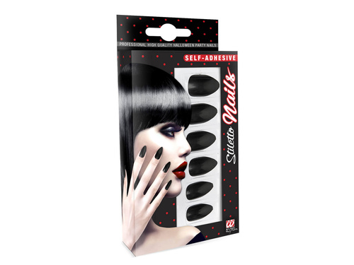 Sztuczne paznokcie czarne - 12 szt.