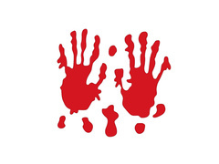 Naklejki żelowe Zakrwawione Dłonie