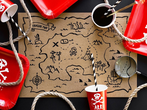 Kubeczki papierowe Piraci - 220 ml - 6 szt.