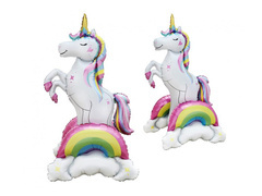 Balon foliowy stojący Jednorożec i tęcza - 94 x 52 cm - 1 szt.