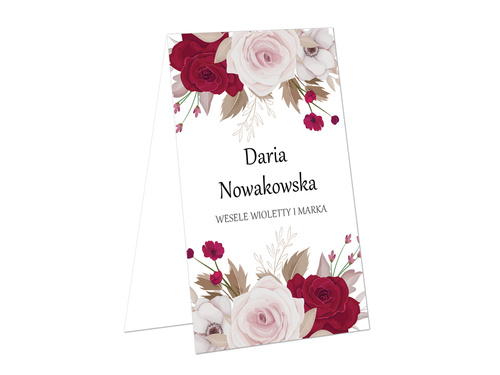 Winietki personalizowane składane z kwiatami - 12 szt.