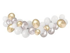 Zestaw balonów do girlandy balonowej złoto-srebrny - 40 szt.