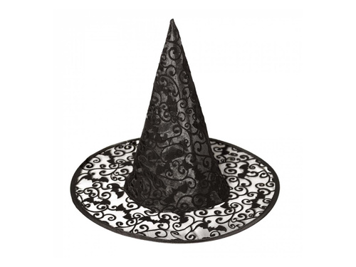 Kapelusz czarownicy czarny na Halloween - 1 szt.