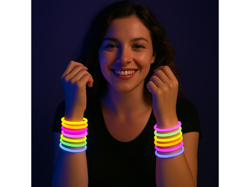 Bransoletki świecące - fluorescencyjne - mix kolorów - 50 szt.