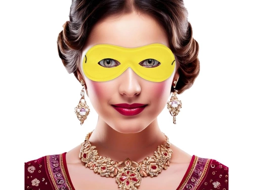 Maska karnawałowa żółta - 1 szt.