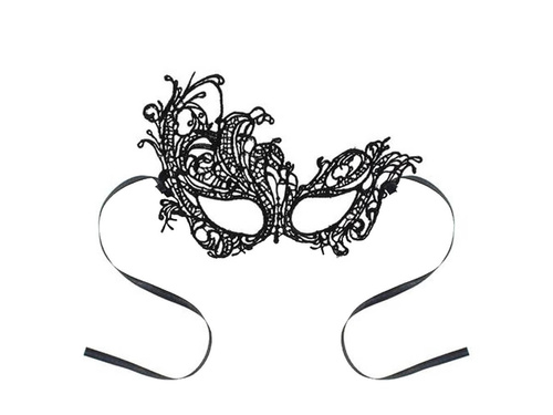 Maska karnawałowa koronkowa czarna - 1 szt.