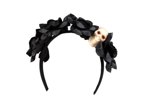 Opaska z różami i czachą - 1 szt.