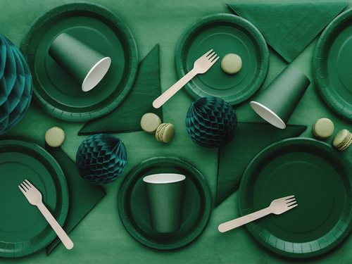 Kubeczki papierowe zielone - 250 ml - 6 szt.