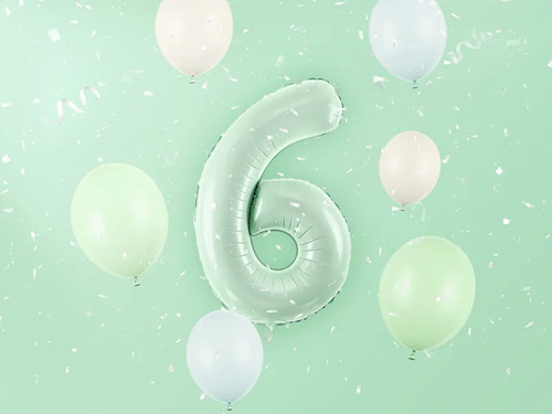 Balon foliowy zielony cyfra 6 - 72 cm - 1 szt.