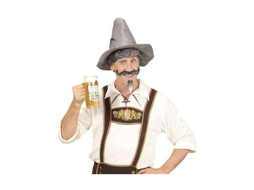 Peruka bawarska z wąsami i kozią bródką