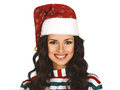 Czapka Mikołaja ze śnieżynkami - 1 szt.
