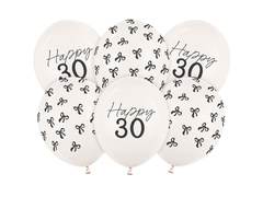 Zestaw balonów lateksowych na trzydziestkę - 30 cm - 6 szt.