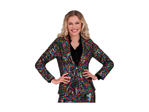 Imprezowa marynarka Party Fashion - wielokolorowa cekinowa