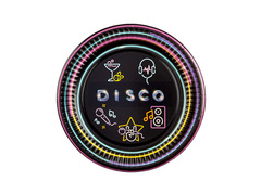 Talerzyki papierowe Disco Neon - 18 cm - 6 szt.