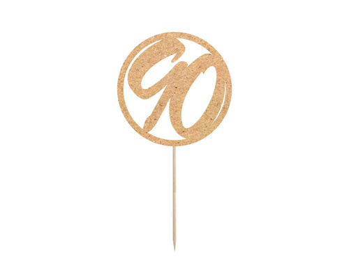 Topper papierowy na tort 90 urodziny - 1 szt.