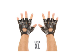 Skóropodobne rękawiczki nabijane ćwiekami bez palców