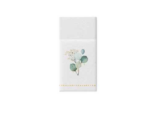 Kieszonki na sztućce z listkami - 40 cm - 25 szt.