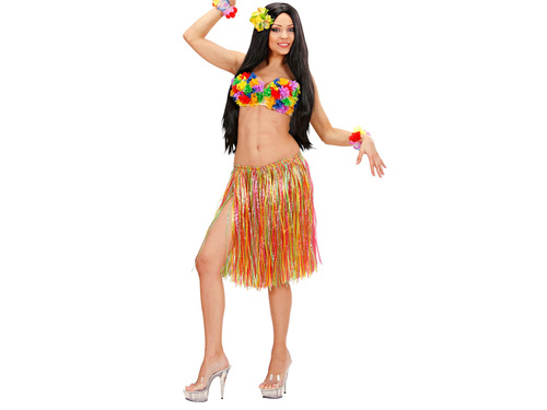 Spódniczka hawajska krótka wielokolorowa - 55 cm - 1 szt.