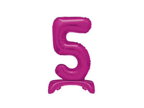 Balon foliowy stojący cyfra 5 różowy - 76 cm - 1szt.