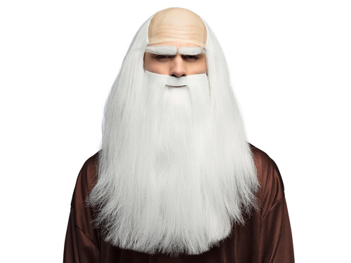 Peruka z brodą Druid dla mężczyzny