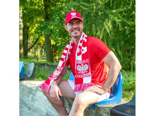 Szalik biało-czerwony Polska - 15x 150 cm - 1 szt.
