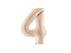 Balon foliowy cyfra 4 ciemnobeżowa - 72 cm - 1 szt.