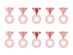 Nakładki na kieliszki Pierścionki na wieczór panieński - 10 szt.