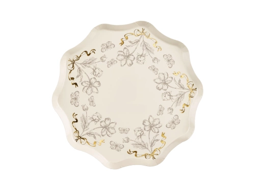 Talerzyki papierowe Kwiaty - 20 cm - 6 szt.