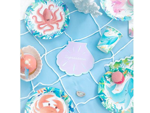 Zaproszenie urodzinowe Ocean Muszelka - 6 szt.