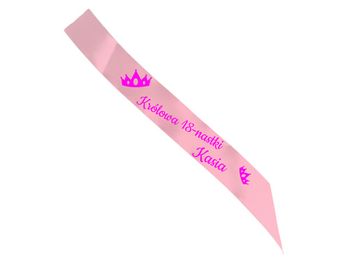 Szarfa personalizowana z imieniem na 18 urodziny - 140 cm - 1 szt.