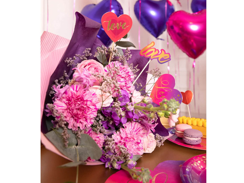 Toppery papierowe na tort Love - 3 szt.