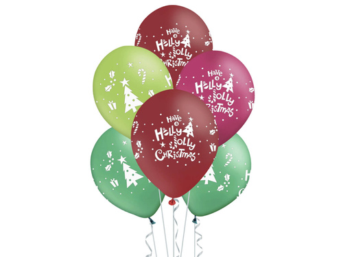 Balony z nadrukiem Have a Holly Jolly Christmas - 12" - 6 szt.
