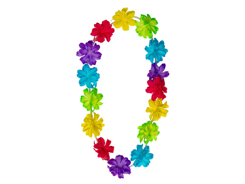 Naszyjnik hawajski - tęczowy - 90 cm - 1 szt.
