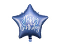 Balon foliowy gwiazda Happy Birthday granatowy - 40 cm - 1 szt.