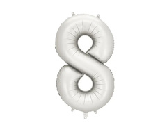 Balon foliowy srebrna cyfra 8 - 86 cm - 1 szt.