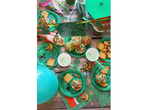 Słomki urodzinowe Piksele - 6 szt.