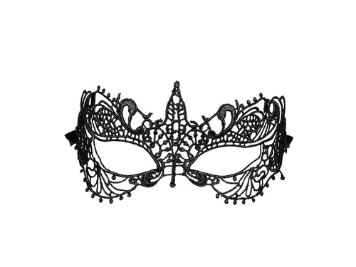Maska karnawałowa koronkowa czarna - 1 szt.